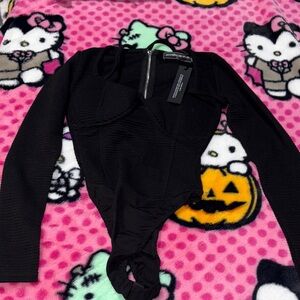 Maniere De Voir Black Long Sleeve Top